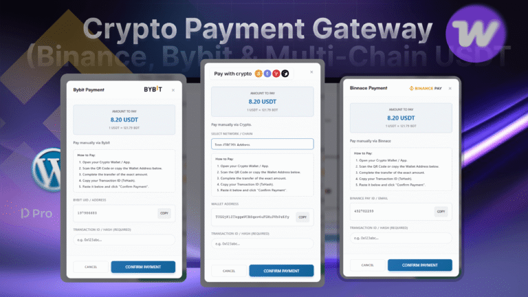 Crypto Payment Gateway Popup